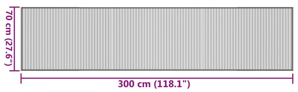 négyszögletű barna bambusz szőnyeg 70 x 300 cm