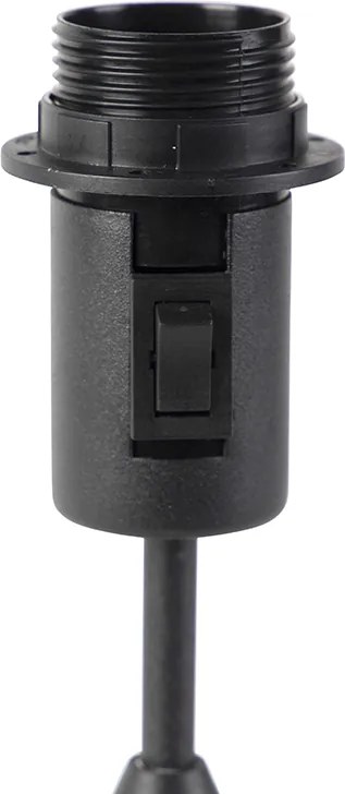 Asztali lámpa fekete ovális bársony lámpabúrával 35 cm - Parte