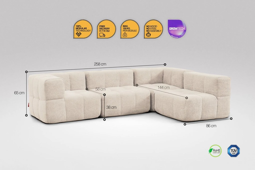 4 Teiliges Modulares Sofa – Beige