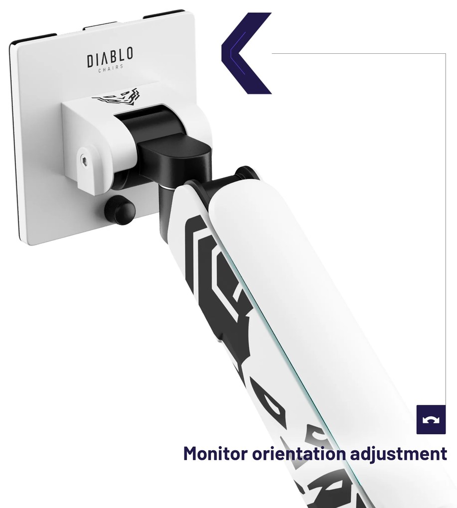 Monitortartó LED RGB 49", fehér-fekete: Diablo X-Arm