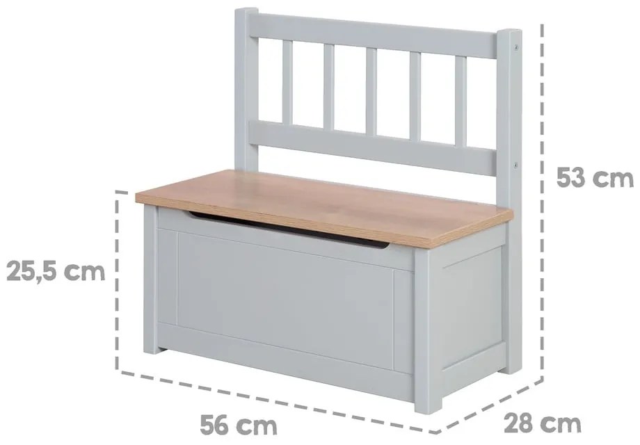 Szürkésbarna gyerek pad Woody – Roba