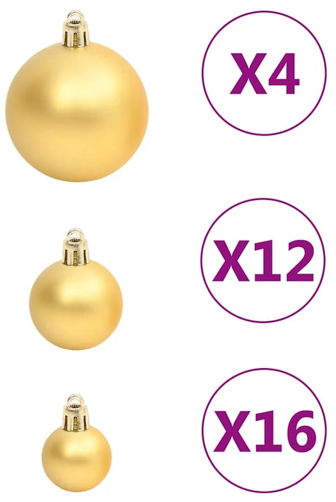 111 részes aranyszínű polisztirol karácsonyi gömb szett
