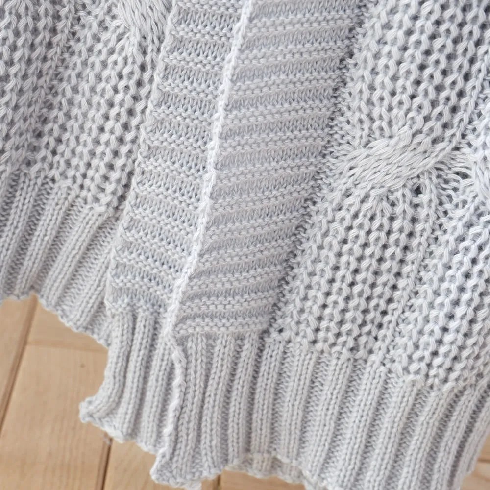 Szürke kötött takaró 130x170 cm Chunky Marl Knit – Catherine Lansfield
