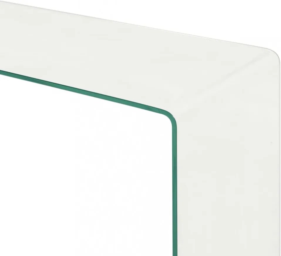 kétrészes edzett üveg dohányzóasztal 90x30x20/110x30x40 cm