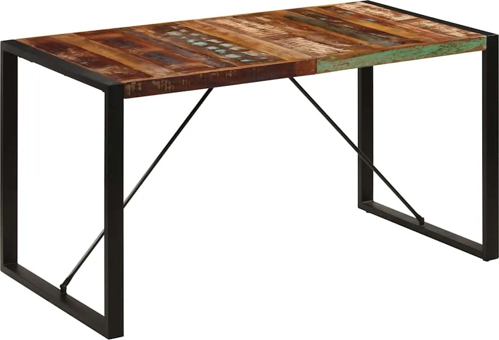 vidaXL tömör újrahasznosított fa étkezőasztal 140 x 70 x 75 cm