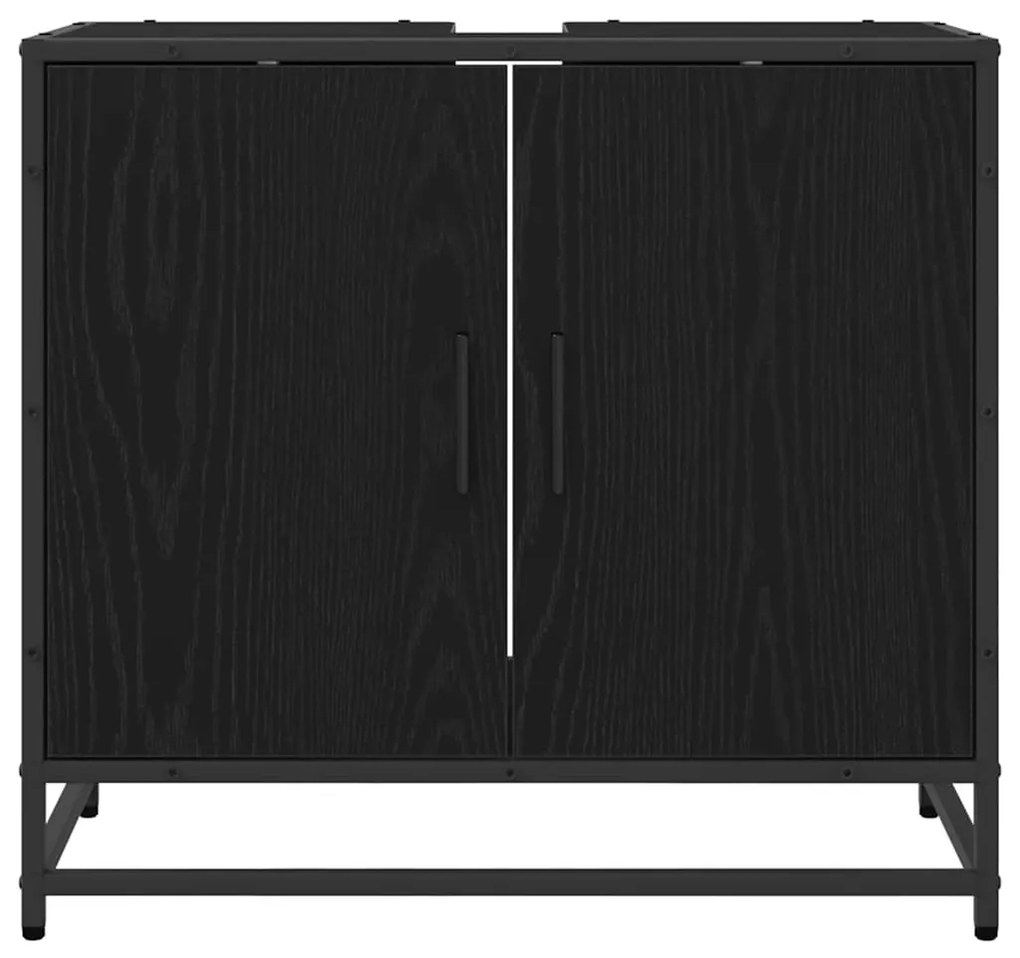 Fürdőszobai mosdószekrény Fekete tölgy 65 x 33 x 60 cm Faanyag