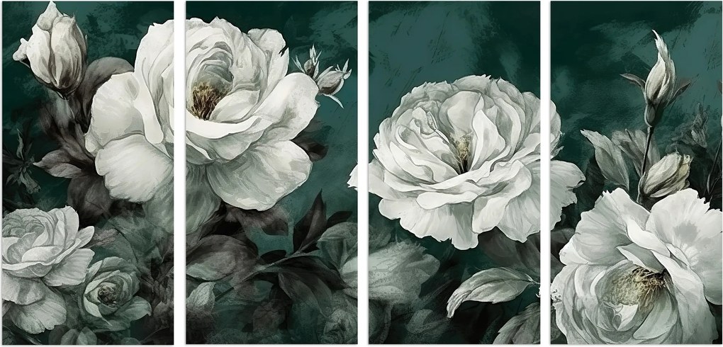 Hálószoba faliképek Nappali dekoráció Fehér virágok XXL 60x120