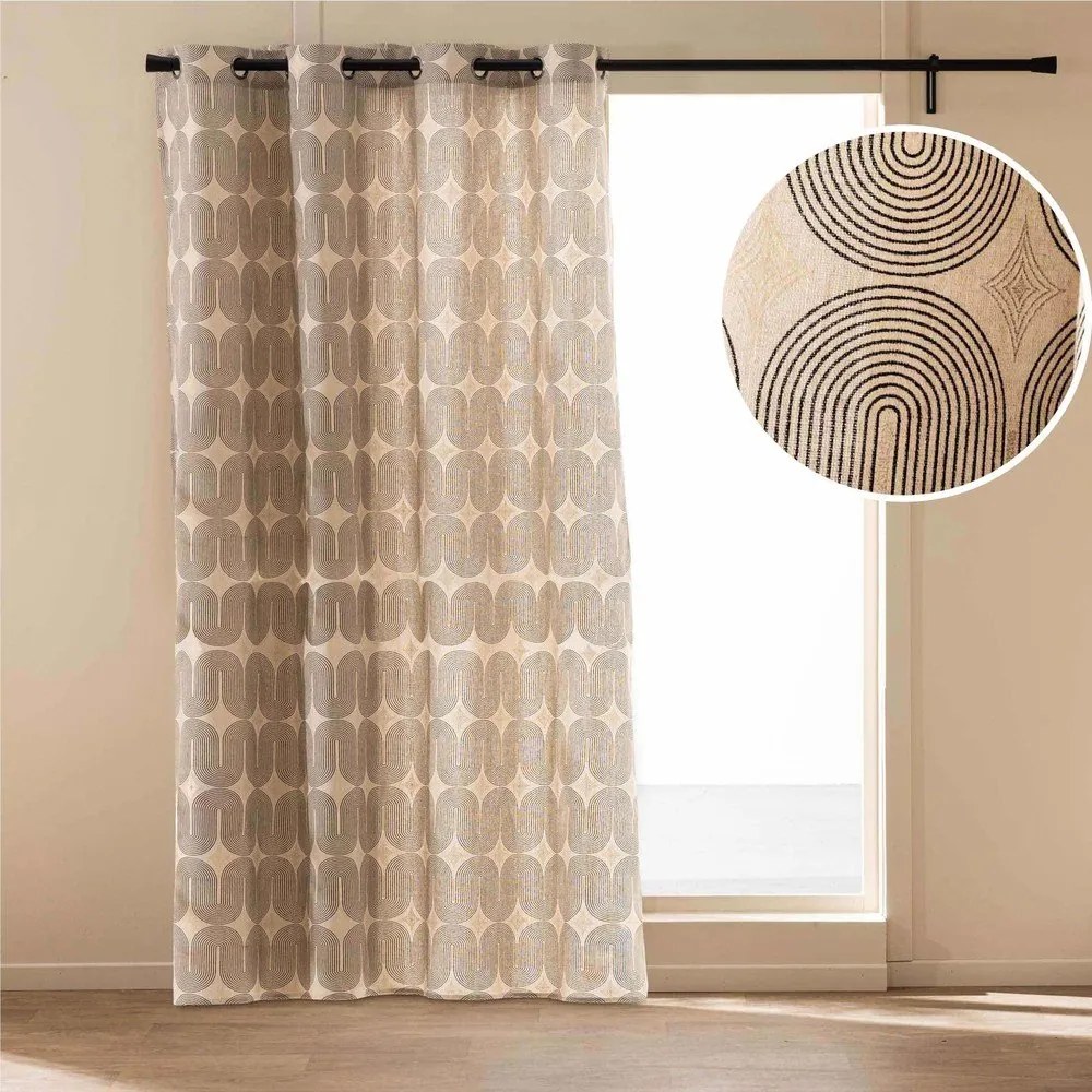 Fekete-bézs függöny 140x240 cm Ondine – douceur d'intérieur