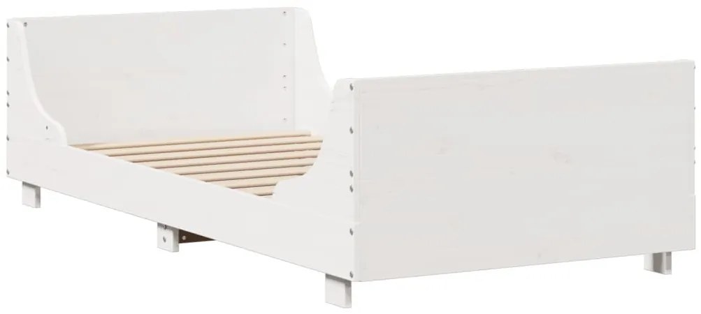 fehér tömör fa könyvespolcos ágy matrac nélkül 90 x 190 cm