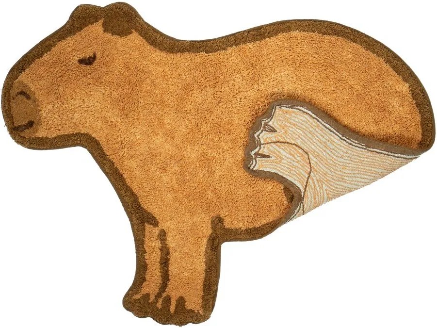 Barna pamut gyerek szőnyeg 52x68 cm Capybara – Sass &amp; Belle