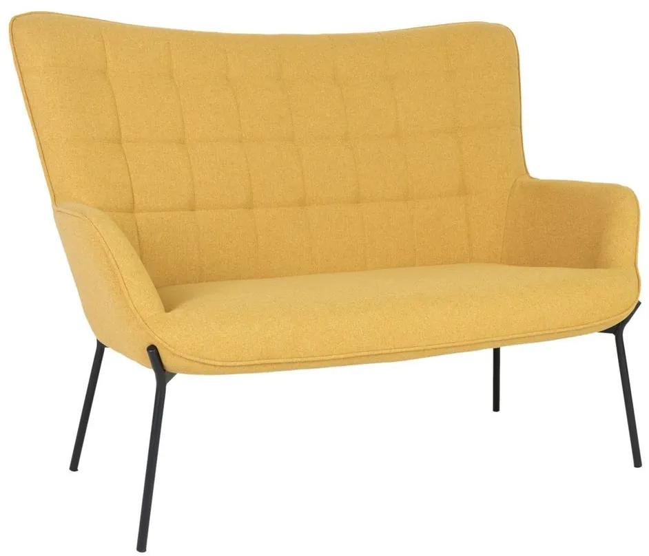 2 személyes steppelt kanapé, sárga - URBAIN