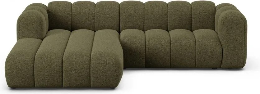 Zöld zsenília sarokkanapé (bal oldali-heverő résszel) Lupine – Micadoni