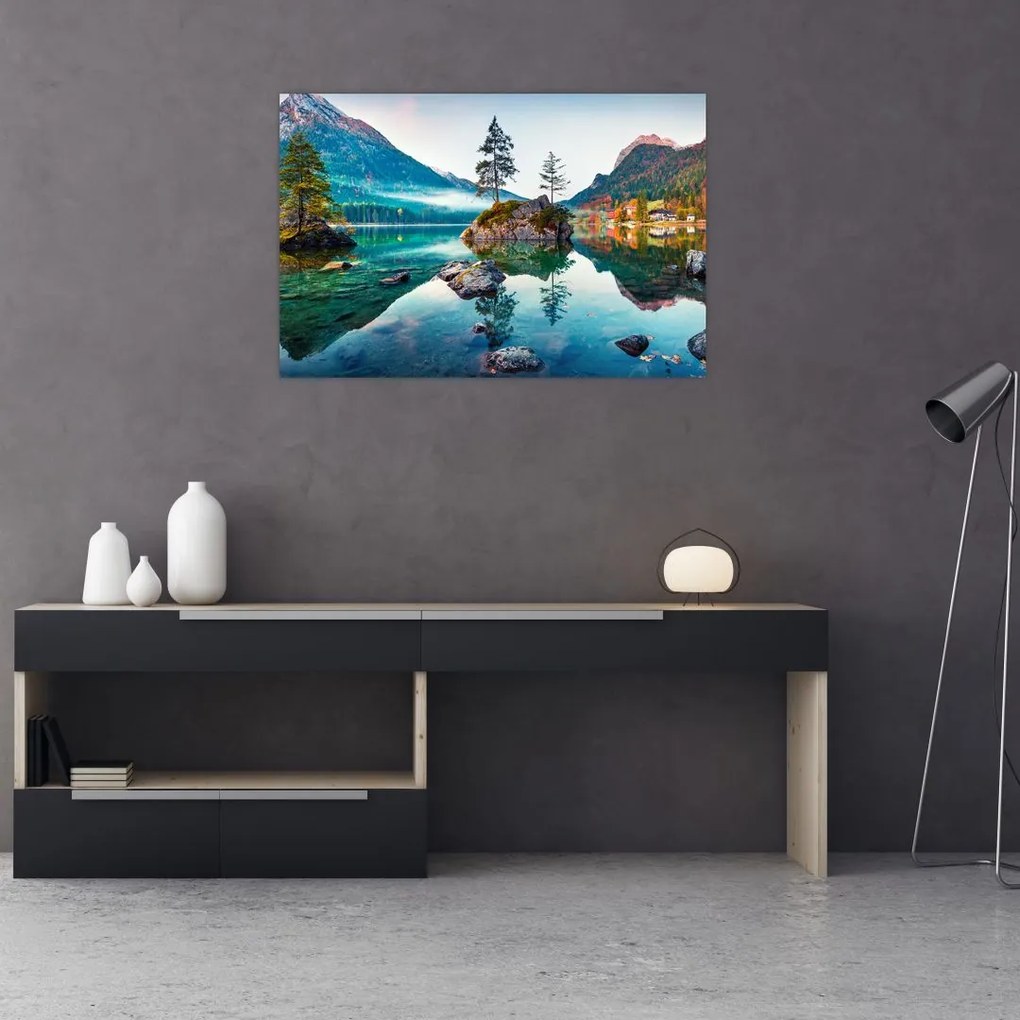 Kép - Lake Hintersee, Bajor - Alpok, Ausztria (90x60 cm)