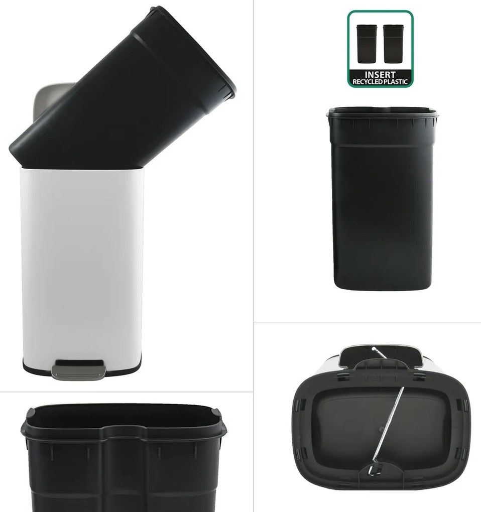 Spirella Pedálový odpadkový koš soft-close Akira 50 l, matt white, 50 l