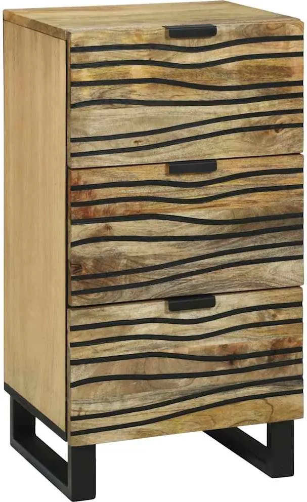 vidaXL Tálaló fiókkal Barna 40 x 33 x 75 cm tömör mangófa