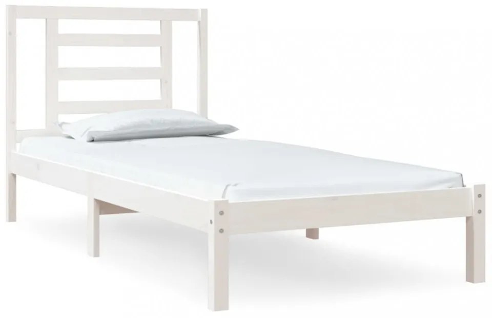 fehér tömör fenyőfa ágykeret matrac nélkül 90 x 190 cm