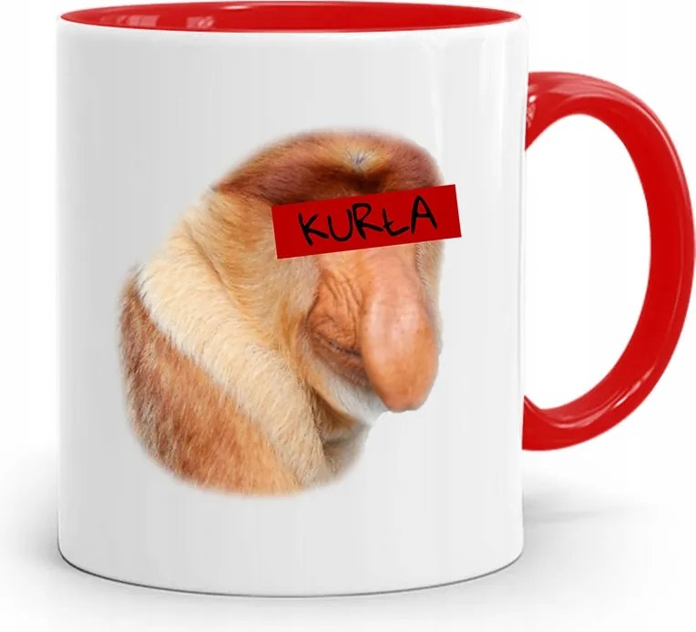 Bögre Piros Hordozó Janusz Tyúk Ajándék fényképes nyomtatással