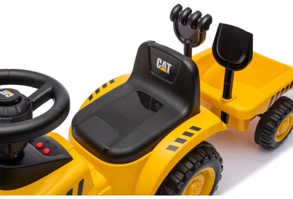 Push autó traktor CAT 2xAA sárga/fekete