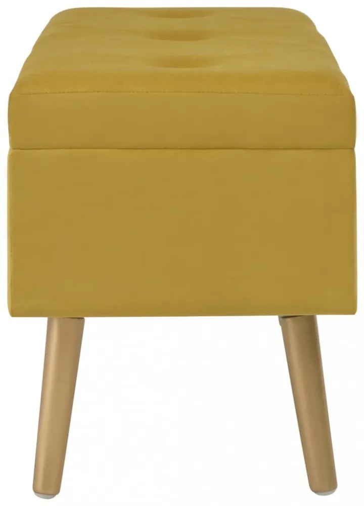 mustársárga bársonypad tárolórekesszel 80 cm