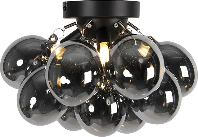 Okos mennyezeti lámpa fekete füstüveggel, 3 izzóval, 3 WiFi G9-es izzóval - Uvas