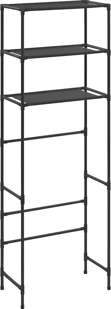 vidaXL 3 szintes fekete WC feletti tárolóállvány 53 x 28 x 169 cm