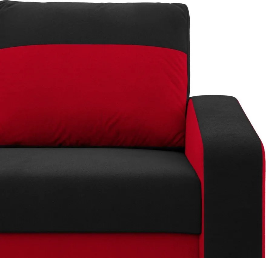 Hewlet kanapé, szövet anyag, fekete - piros
