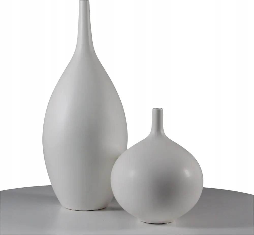 Dekoratív Fehér Kerámia Váza Szett Egyszerű, Modern Design