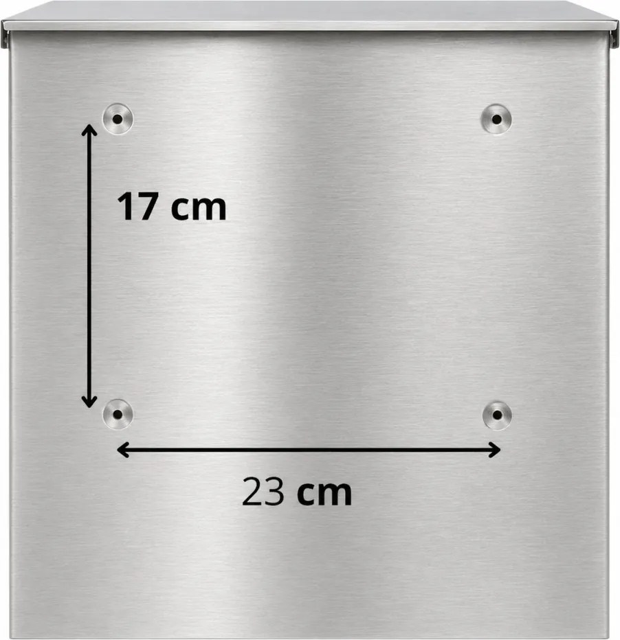 Rozsdamentes (INOX) fém postaláda, gravírozott felirattal "4"