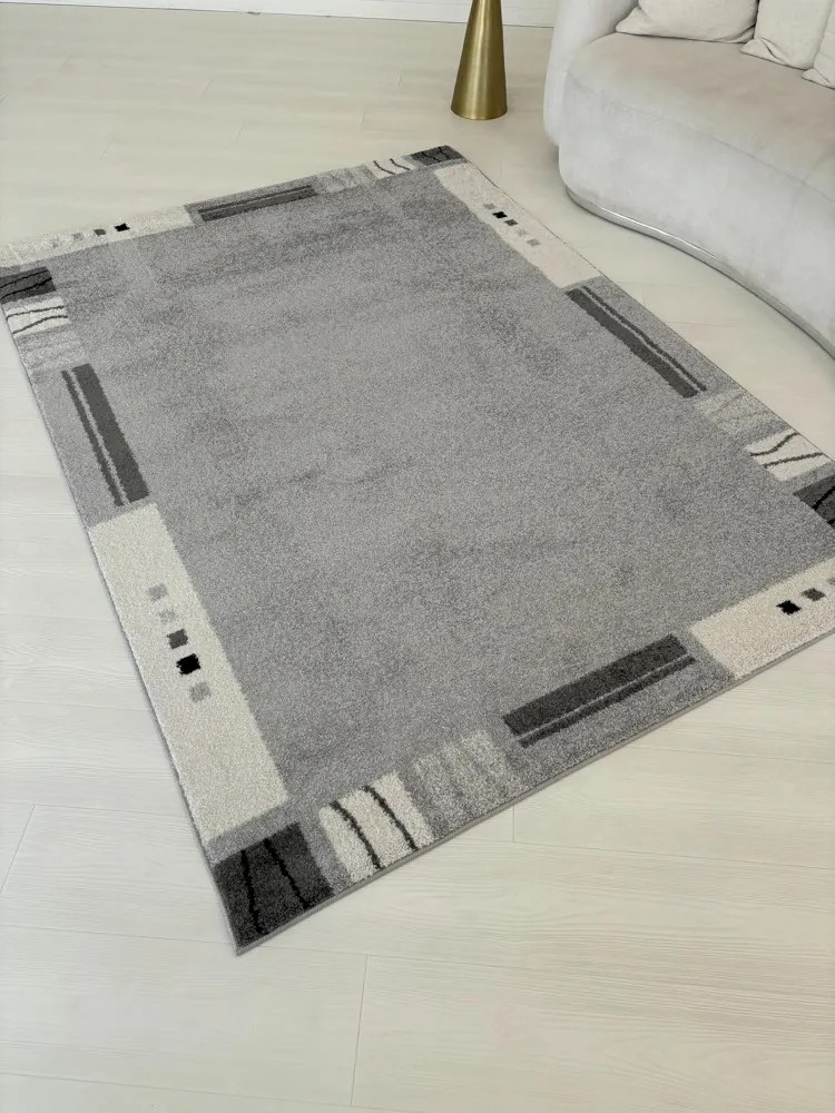 Nora 6037 szürke modern szőnyeg 60 cm-es szett