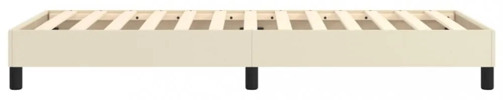 krémszínű műbőr rugós ágykeret 90 x 200 cm