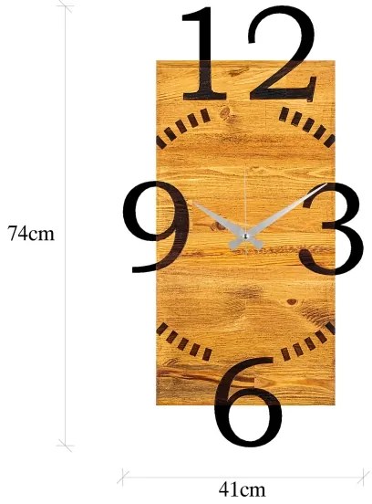 Fali óra 41x74 cm, 1xAA, fa/fém