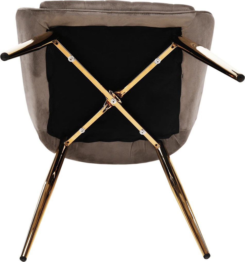 Étkezőszék, szürkésbarna Taupe/gold króm-arany, PERLIA