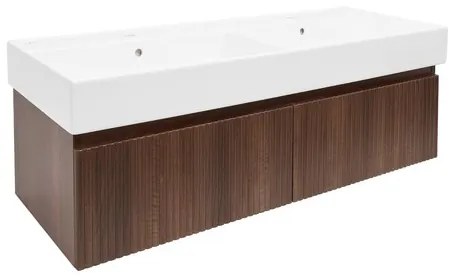 SAT Evolution Fürdőszobaszekrény mosdóval 118x30x44,8 cm dió matt SATEVO120NAU2