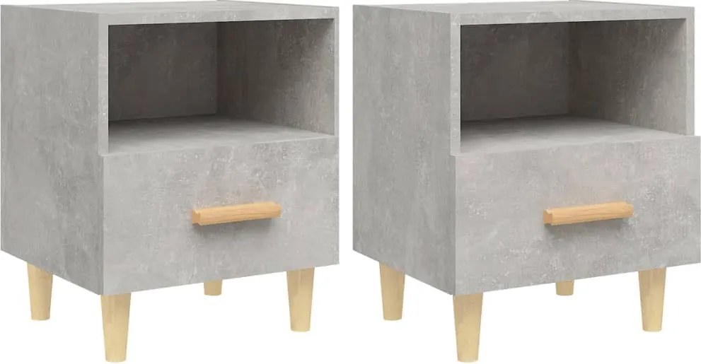 vidaXL 2 db betonszürke éjjeliszekrény 40x35x47 cm