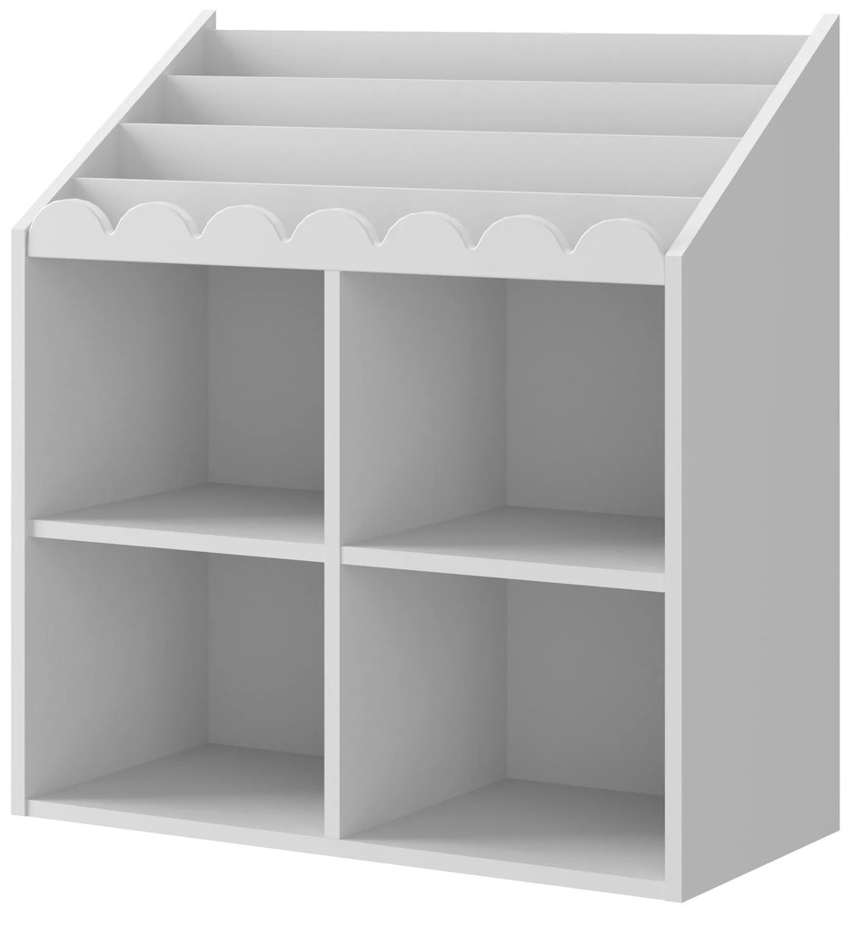 Gyerekkönyvtár BOOK NOOK SNOW 71x76 cm, fehér