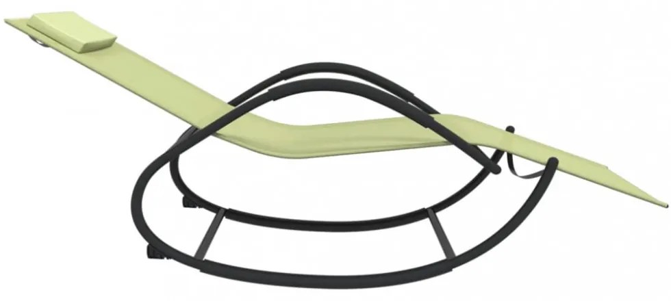 2 db krémszínű acél és textilén hintázó napozóágy