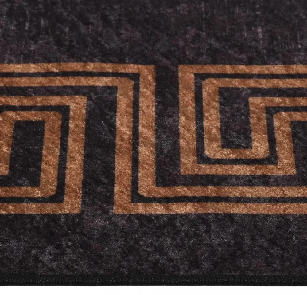fekete és arany csúszásmentes mosható szőnyeg 80 x 150 cm