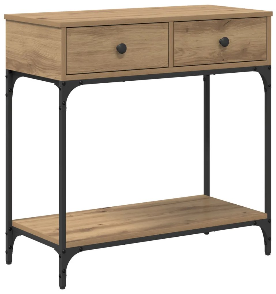 Konzol Asztal Kézműves Tölgy 75x34.5x75 cm Mérnöki Fa