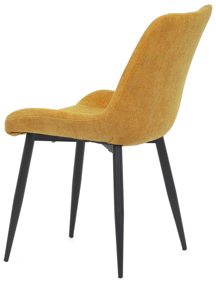 Scaun din țesătură galbenă cu model elegant Romb. DCL-218