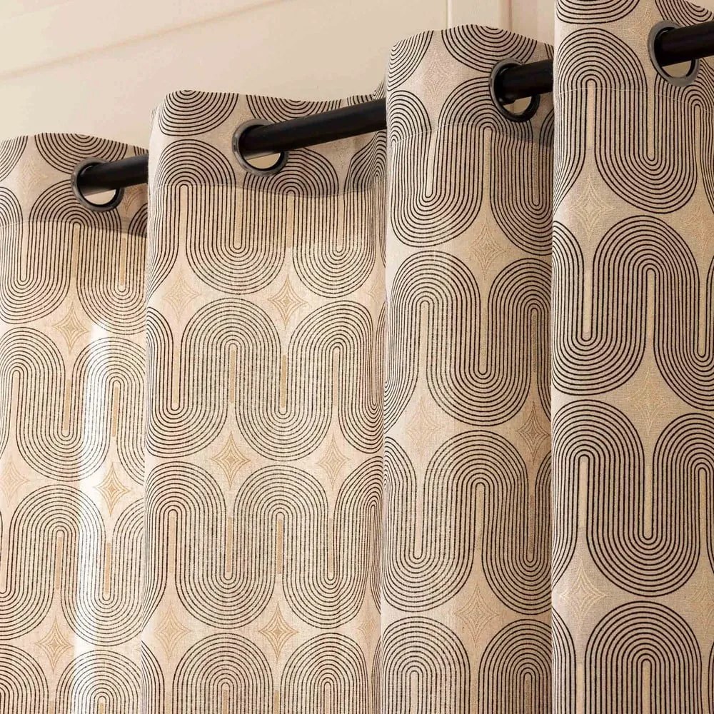 Fekete-bézs függöny 140x240 cm Ondine – douceur d'intérieur