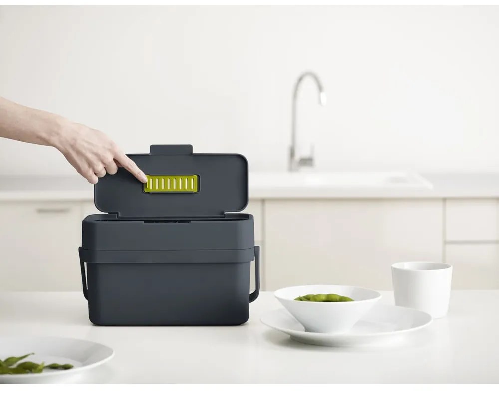 Compo fekete-kék komposztálható hulladék gyűjtő, 4 l - Joseph Joseph