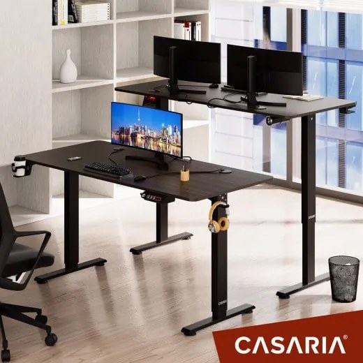 Casaria® Magasságban állítható irodai asztal 140x60x118 cm - barna