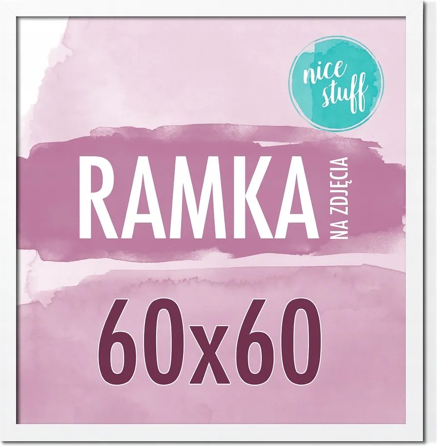 Képkeret 60x60 Képkeret Fehér Képkeret Négyzet Alakú Fehér Mdf