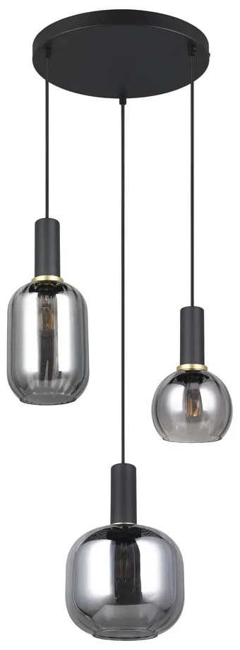 Fekete függőlámpa üveg búrával Diva – Trio