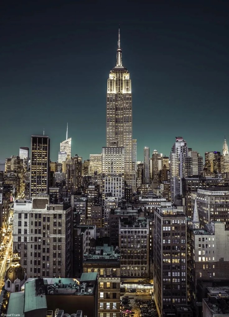 Poszter 20,5x28,4cm Empire State Building New York panorámával