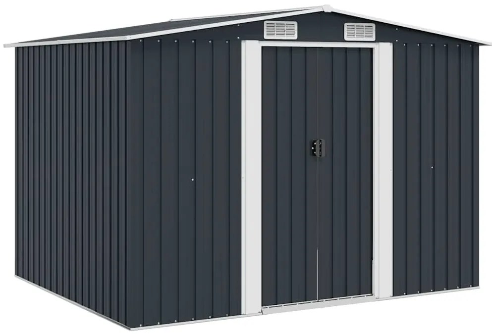 vidaXL antracitszürke acél kerti fészer 257 x 205 x 178 cm