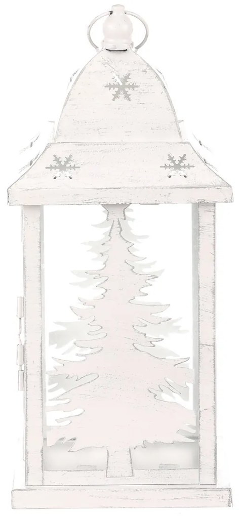 Tűlevél fém lámpás, fehér, 31 cm