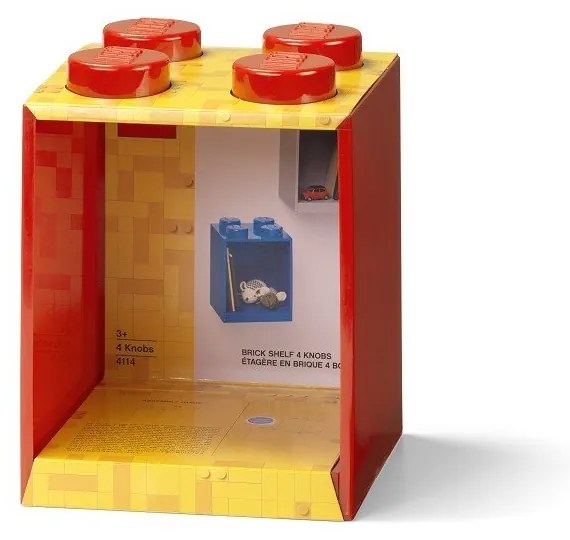 Brick 4 gyerek piros fali polc - LEGO®