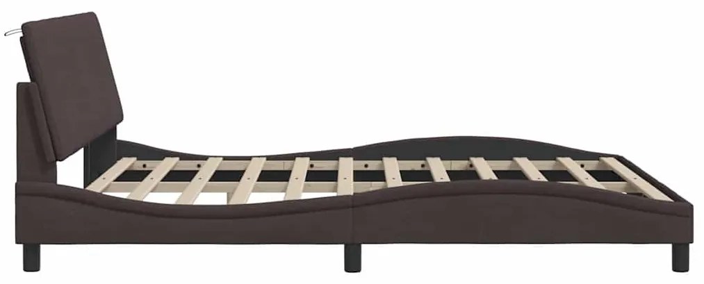 sötétbarna szövet ágykeret matrac nélkül Hanko 180 x 200 cm