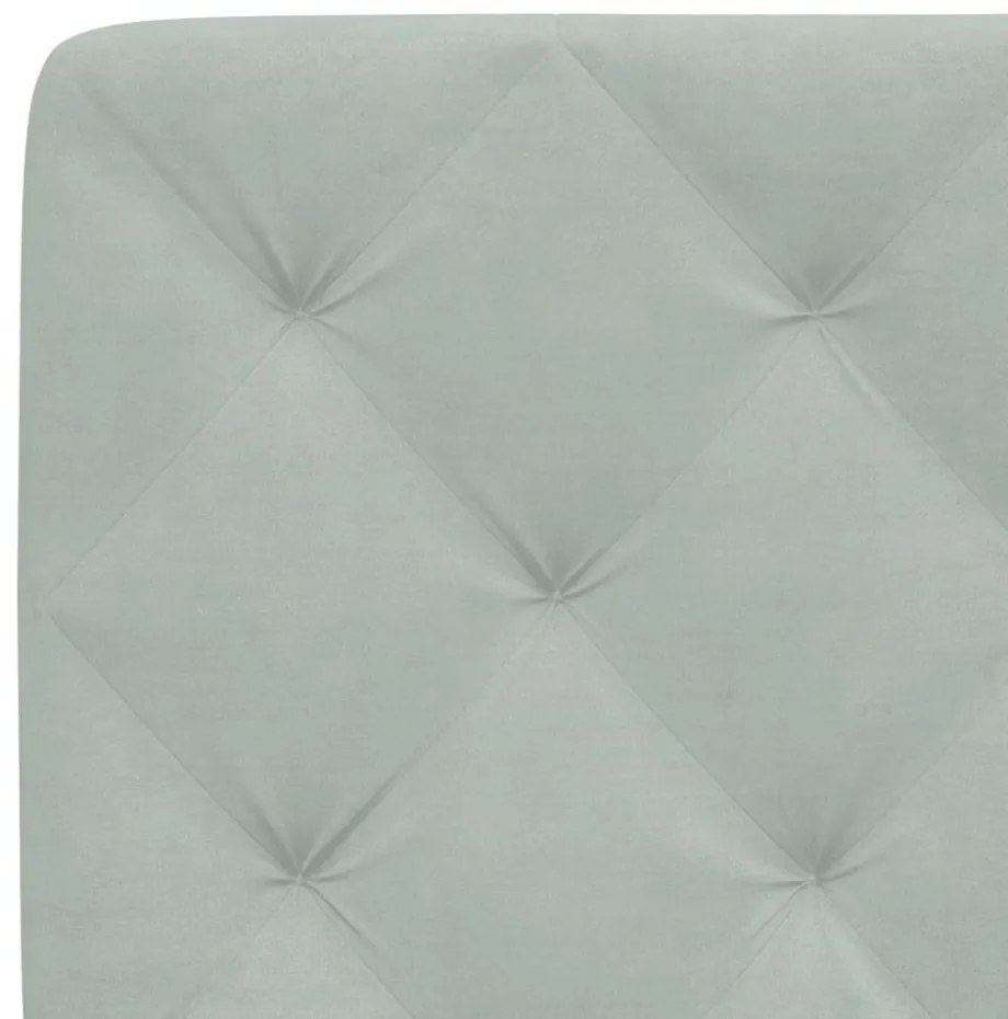 világosszürke bársony ágykeret LED-ekkel matrac nélkül 120 x 200 cm